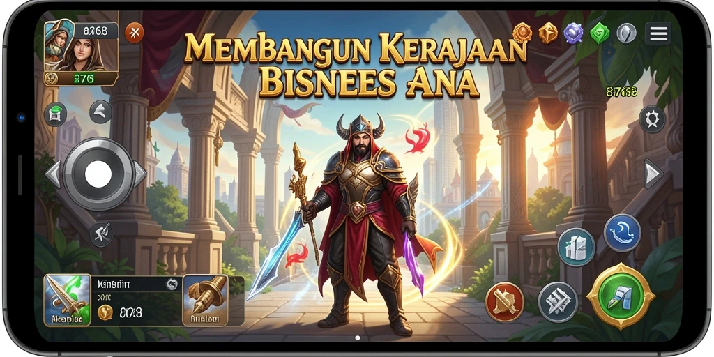 Screenshot gameplay menarik dari 8768 yang menunjukkan pengelolaan bisnis.