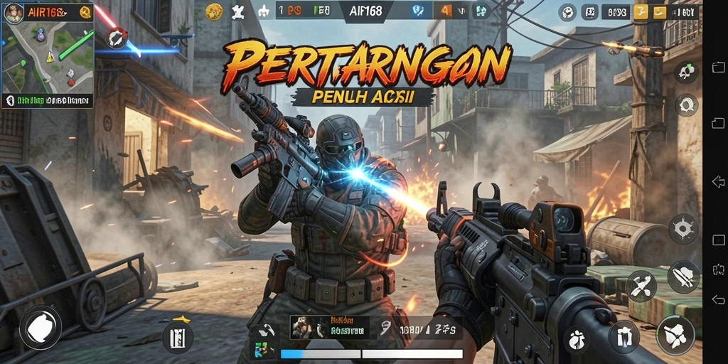 Tampilan aksi intens dalam gameplay AIR168 yang mendebarkan.