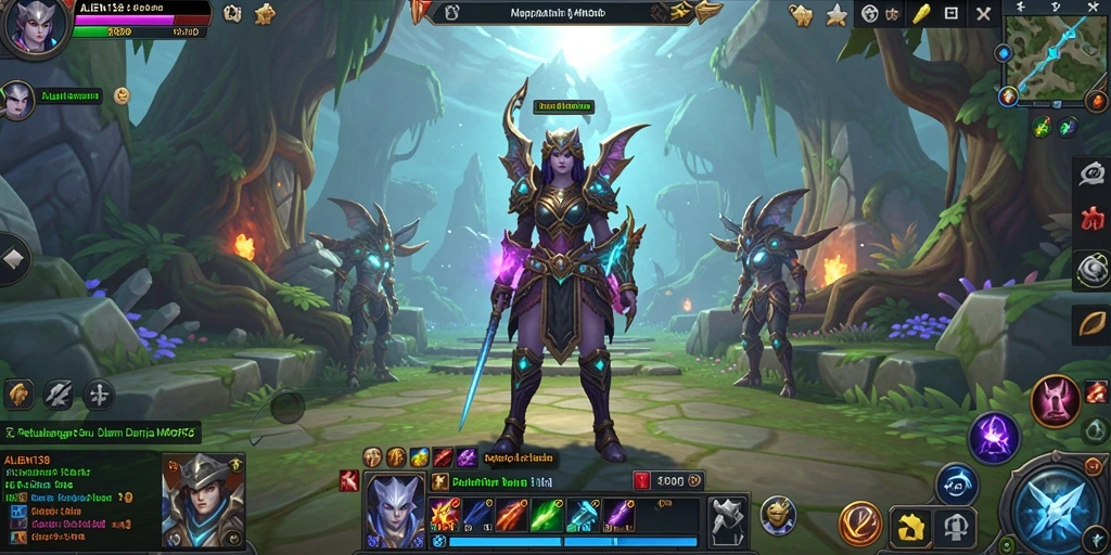 Screenshot gameplay <strong>ALIEN138</strong> menunjukkan pertarungan seru dalam dunia MMORPG.