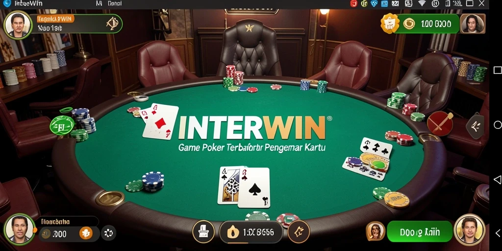 Screenshot INTERWIN menampilkan momen seru dalam permainan Poker.