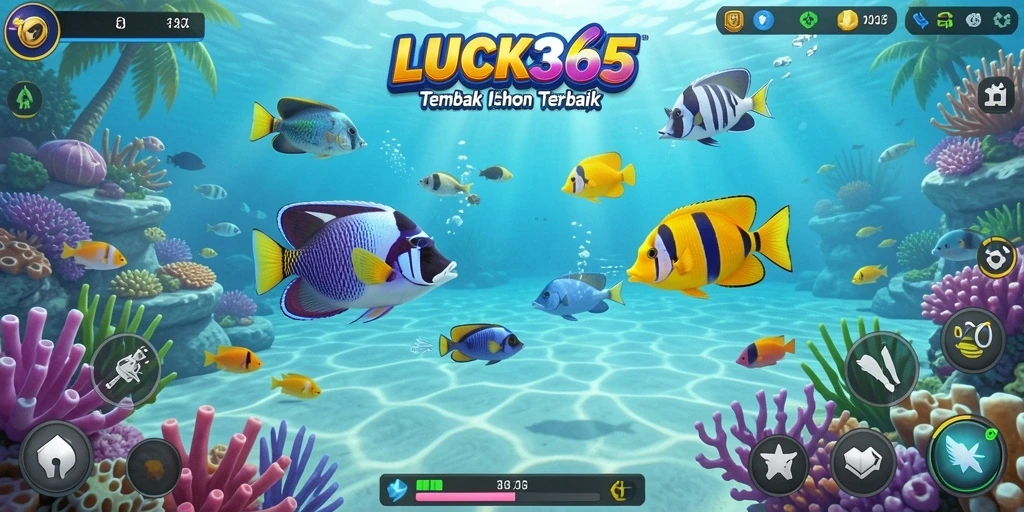 Tampilan gameplay LUCK365 menampilkan aksi seru menangkap ikan.