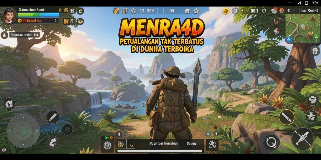 Tampilan gameplay MENARA4D yang menakjubkan di dunia terbuka.