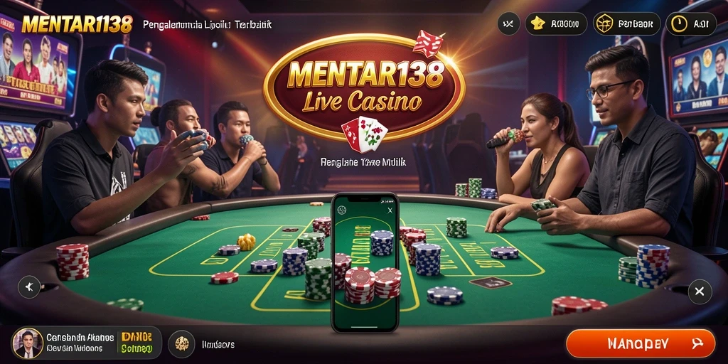 Screenshot MENTARI138 menunjukkan dealer profesional dan suasana gameplay yang mendebarkan.
