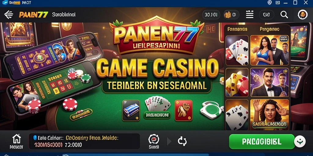 Screenshot gameplay interaktif dari aplikasi Live Casino PANEN77.