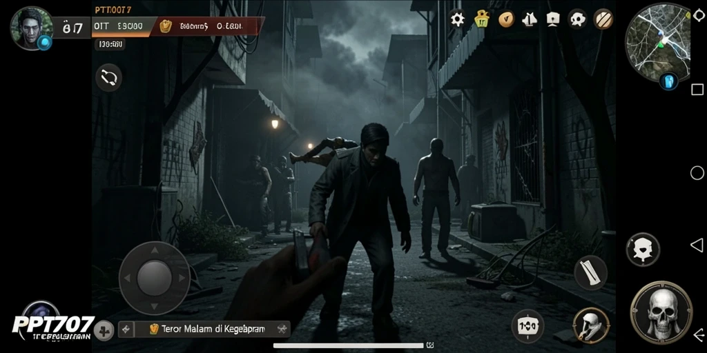 Tampilan gameplay menegangkan PT707 yang sarat dengan unsur horror.
