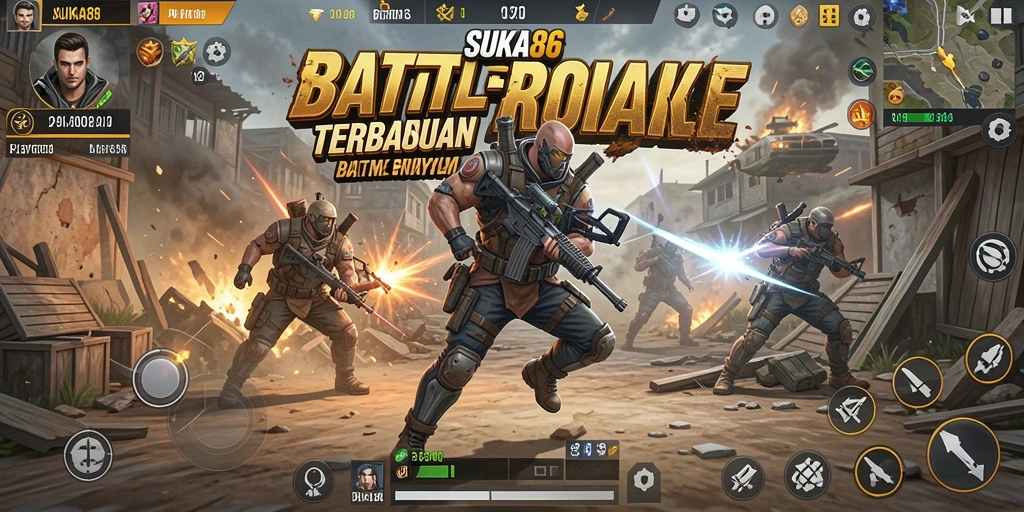 Tangkapan layar gameplay intens dalam SUKA86 Battle Royale.