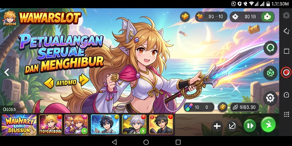 Screenshot WAWARSLOT menampilkan karakter Anime dalam aksi seru.