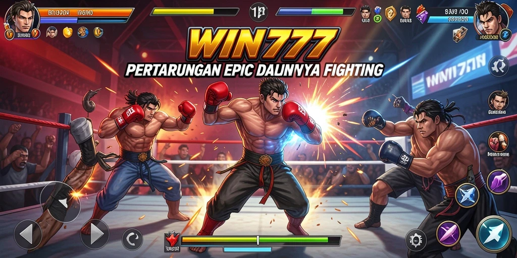 Screenshot dari gameplay <strong>WIN777</strong> menampilkan pertarungan seru dengan karakter unik.