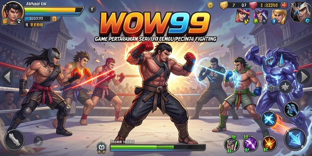 Gameplay WOW99 menampilkan pertarungan epik antara karakter yang berbeda.
