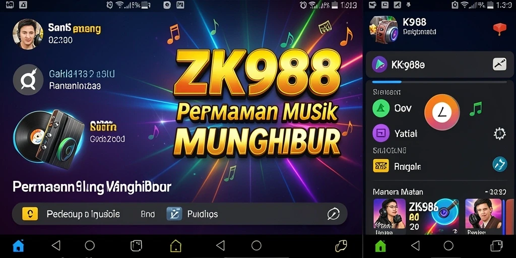 Tangkapan layar ZK988 menampilkan gameplay seru dengan berbagai pilihan lagu.